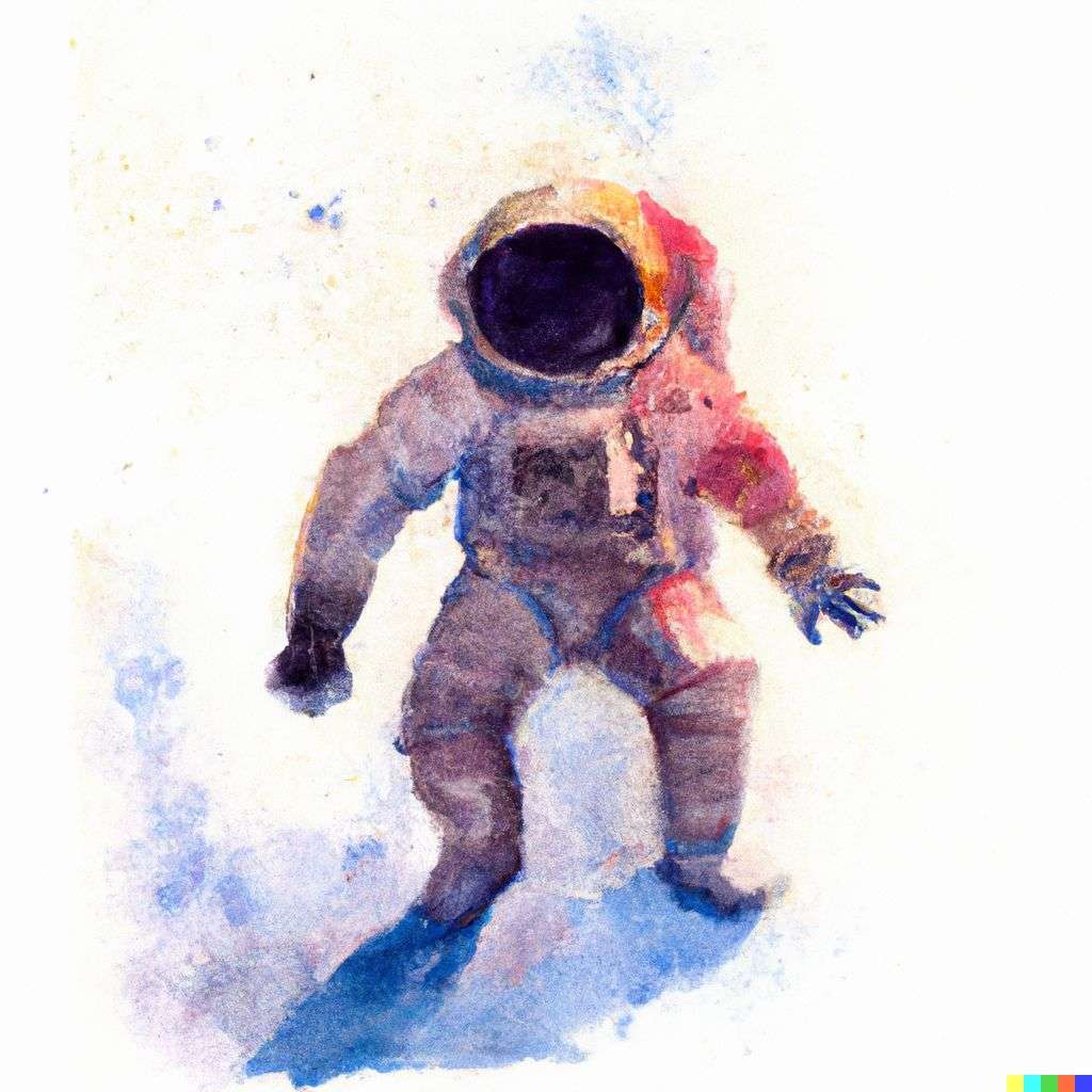 an astronaut, watercolor painting